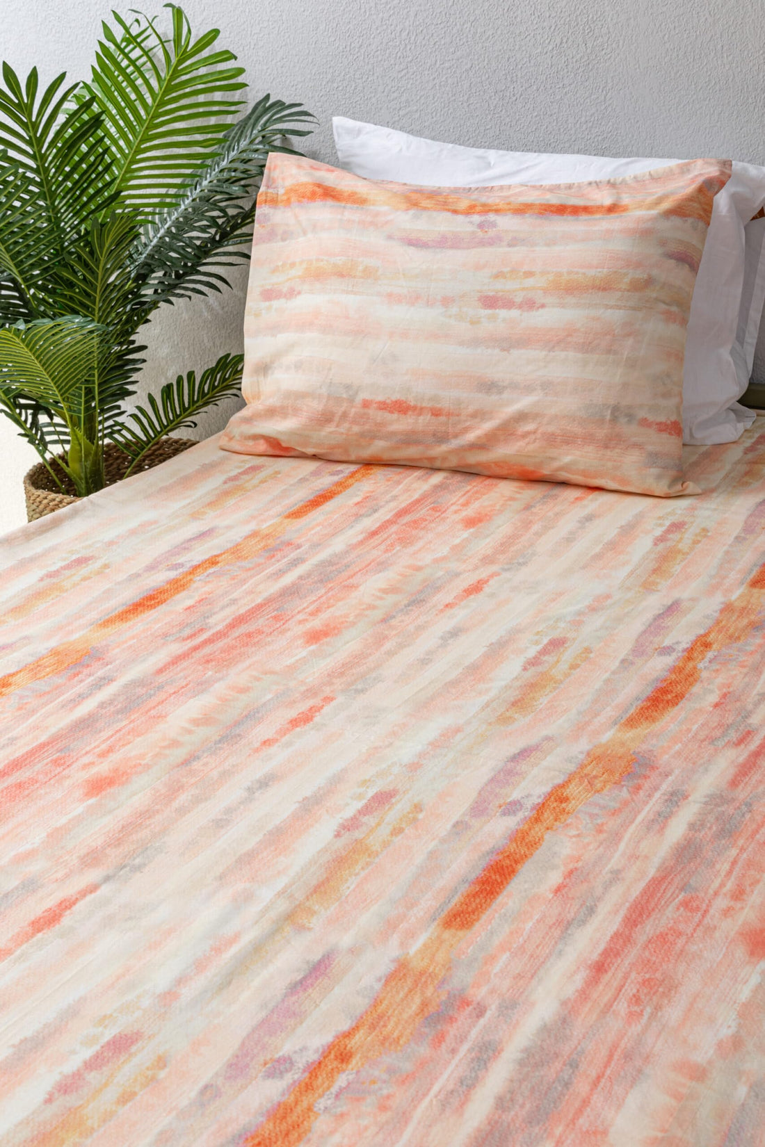 nit - Coral Flat Sheet - Solid - (300 TC) 100% Egyptian Cotton - Coral, Single