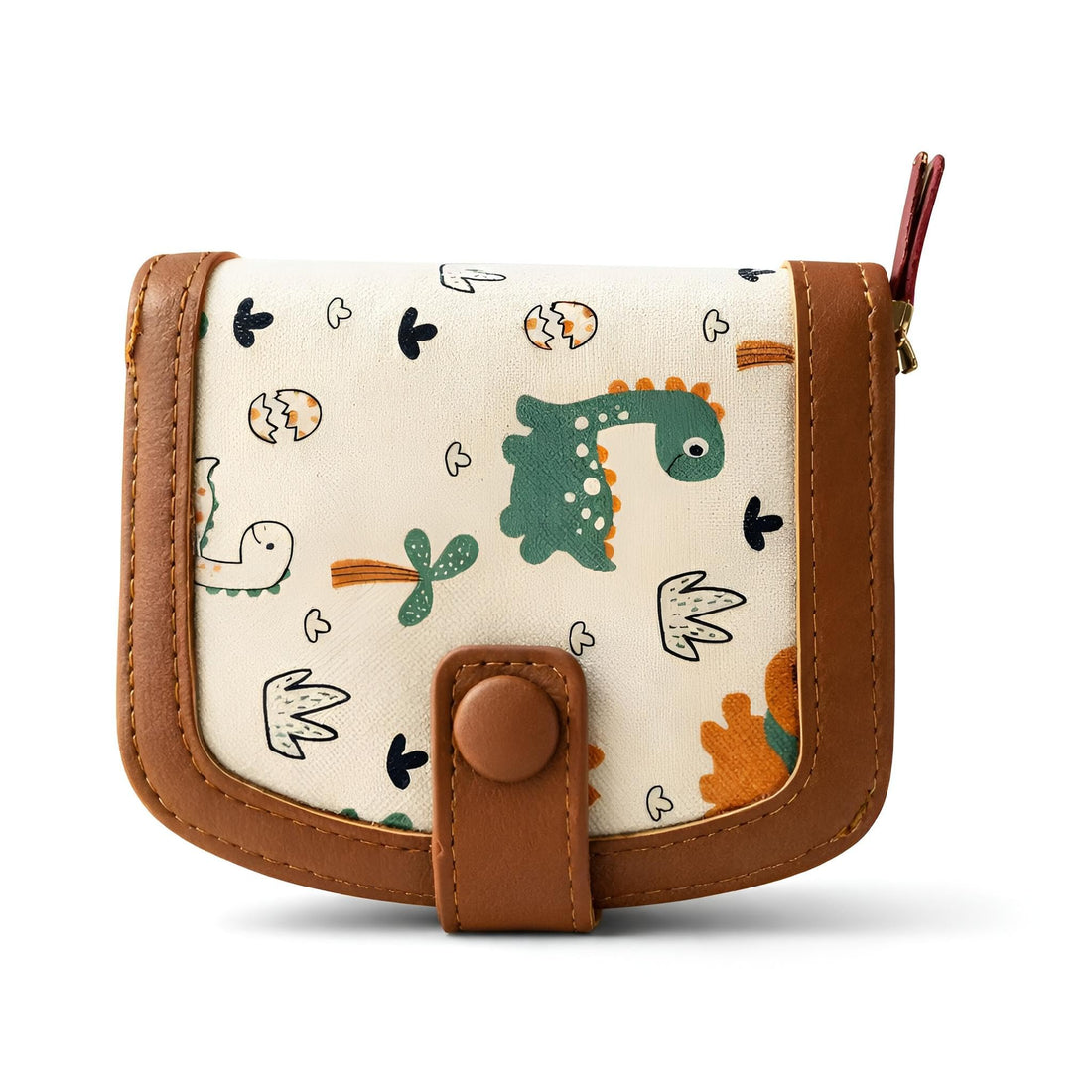 Mini Purse - Delicate feminine case equipped with robust zipper lock, slim credit card sleeves, and handy identity viewing window inside (brown 3)