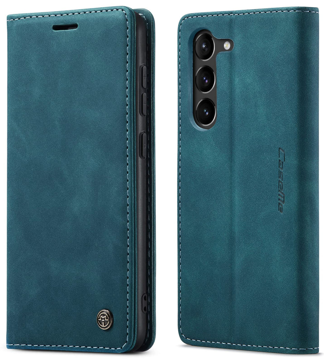 SINIANL for Samsung Galaxy S23 Plus Leather Case, Vintage Wallet Case Book Folding Flip Case with Kickstand Card Holders Slots Protective Cover for Galaxy S23 Plus Blue