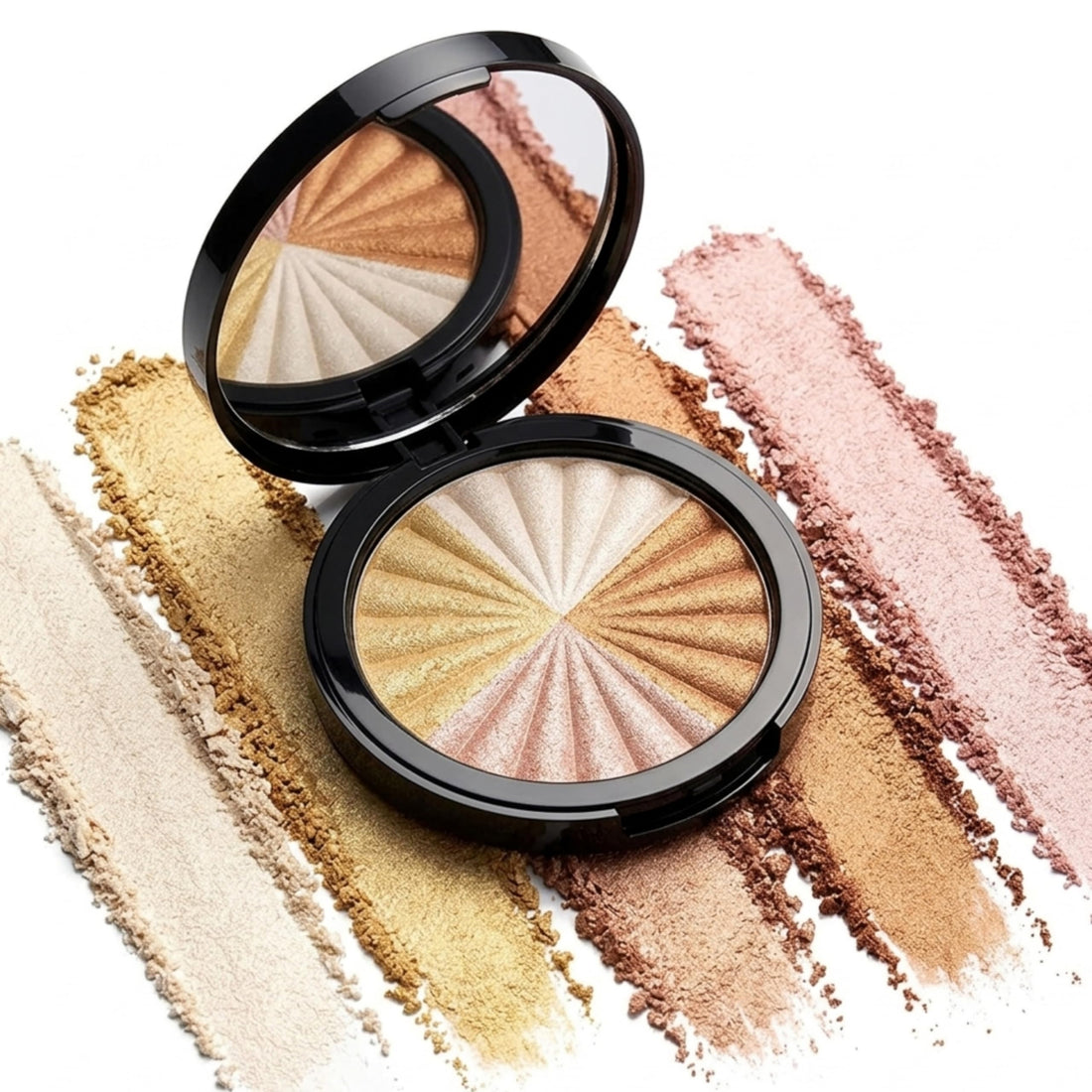 Blush and Highlighter Palette,4 in 1 Makeup Powder Cruelty-Free Matte Blush,Shimmer Illuminator Highlighters for a Glowing Look