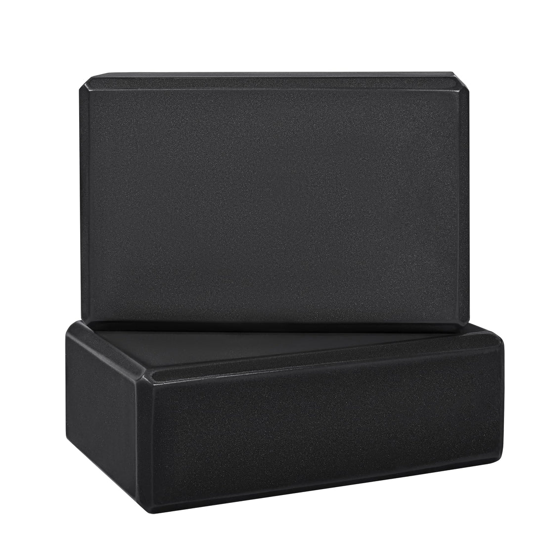 Yoga Blocks 2 Units EVA Foam Non-Slip | Set of 2 Bricks for Pilates, Stretching and Meditation | Lightweight, Resistant and High Density – Black | 15 x 23 x 7.5 cm