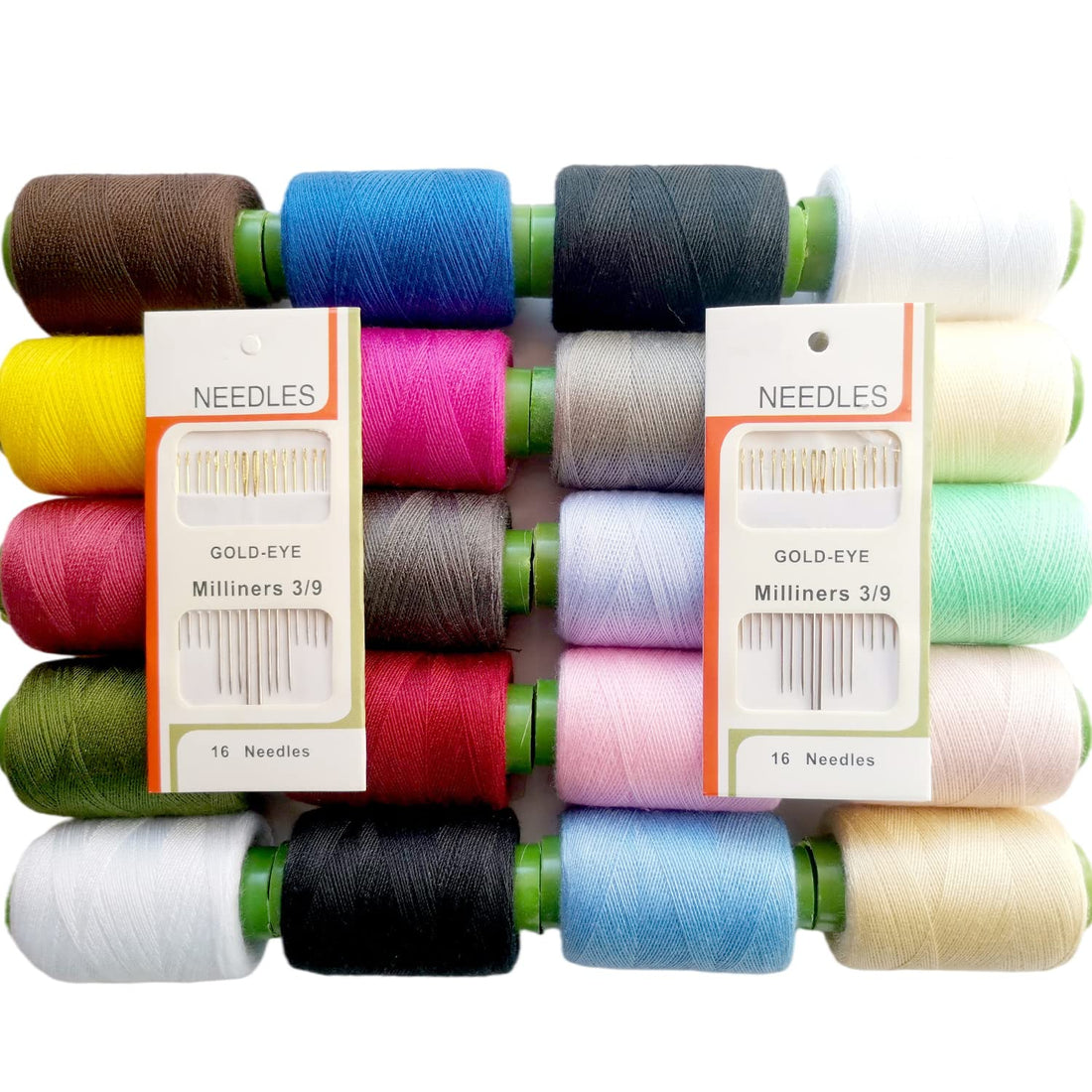 FINDYOU Sewing Thread for Machine and Hand Sewing - 20 Packs, 20000 Yards White and Black Thread Kit With Needle