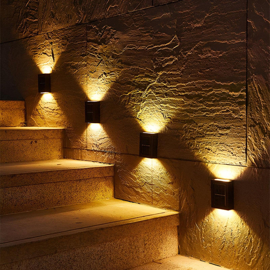 Wall Lamp - Versatile Solar-Powered Fixture for Smooth Surfaces, Ideal for Enhancing Garden, Patios, and Stair Railings