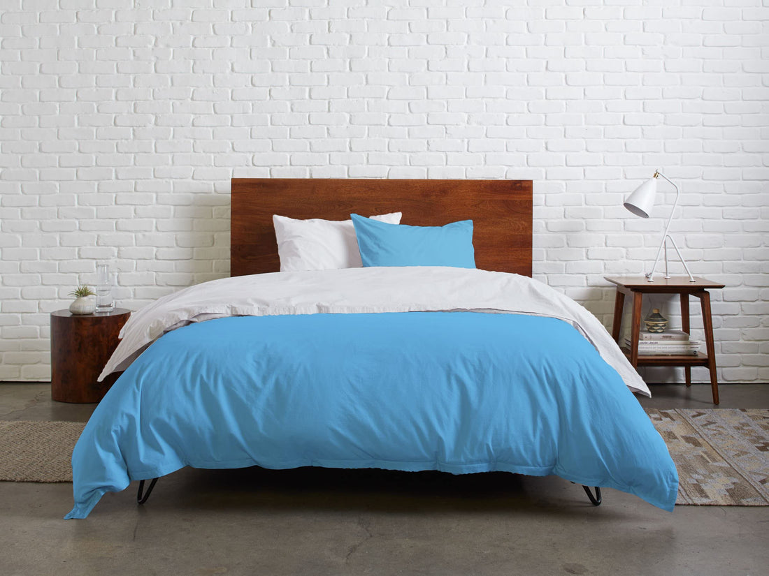 Tigers Trade Lines Quilt cover set from Mix Catalogue - Cotton - 3 pieces - for main rooms and youth rooms (White - turquoise, for king size 160cm (Main Rooms))