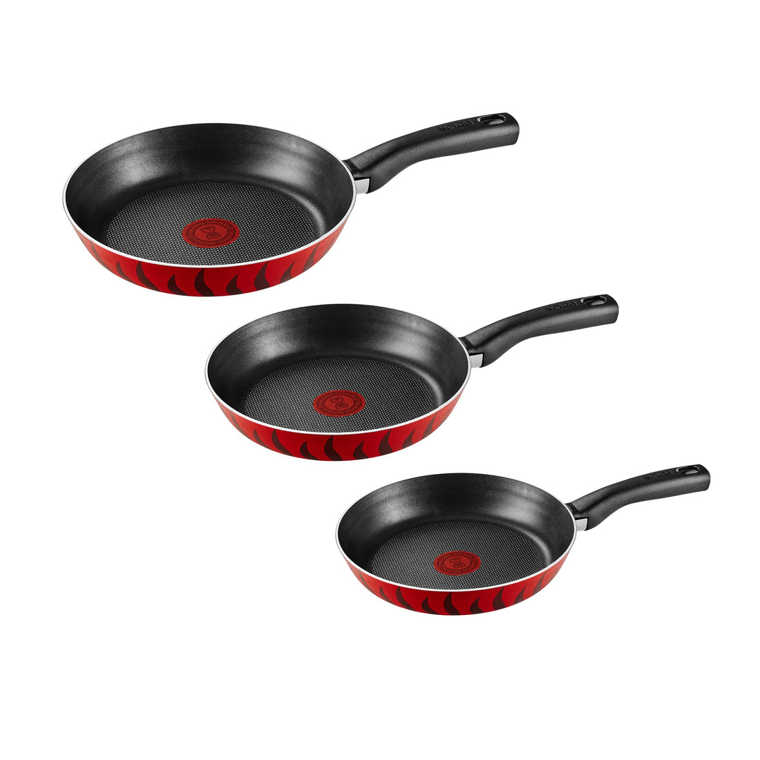 Tefal Tempo Frypan set, Non-Stick,Size (16-18-24), Red - 220091529