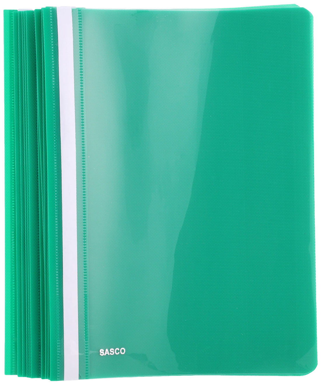 Bravo Sasco pack of 12 a4 plastic files - green without pocket