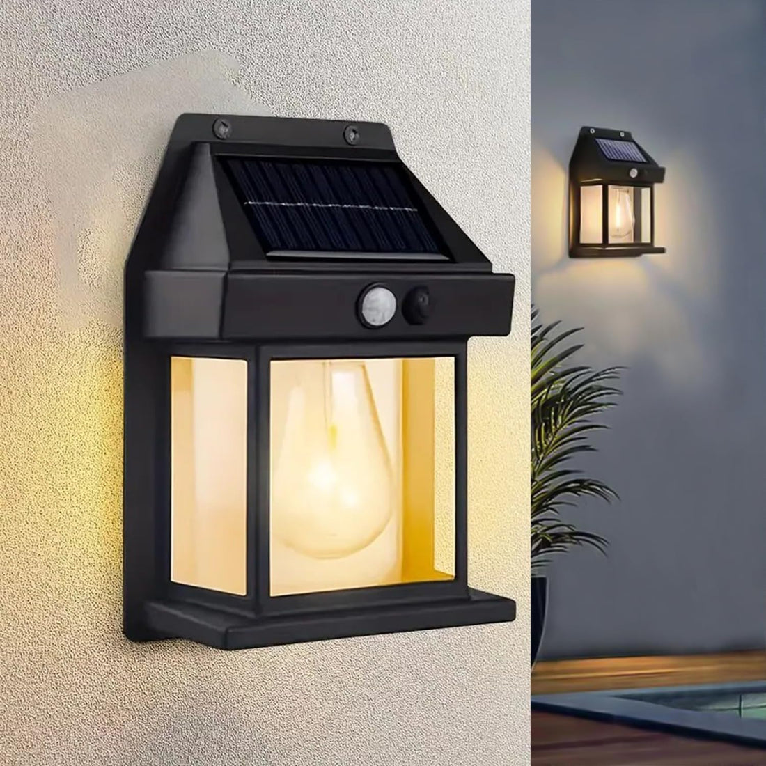 Bright Outdoor Solar Lights with Motion Sensor Solar Powered Wireless Waterproof Night Spotlight for Outdoor/Garden Wall, Solar Lights for Home Electric Lantern (Bulb)