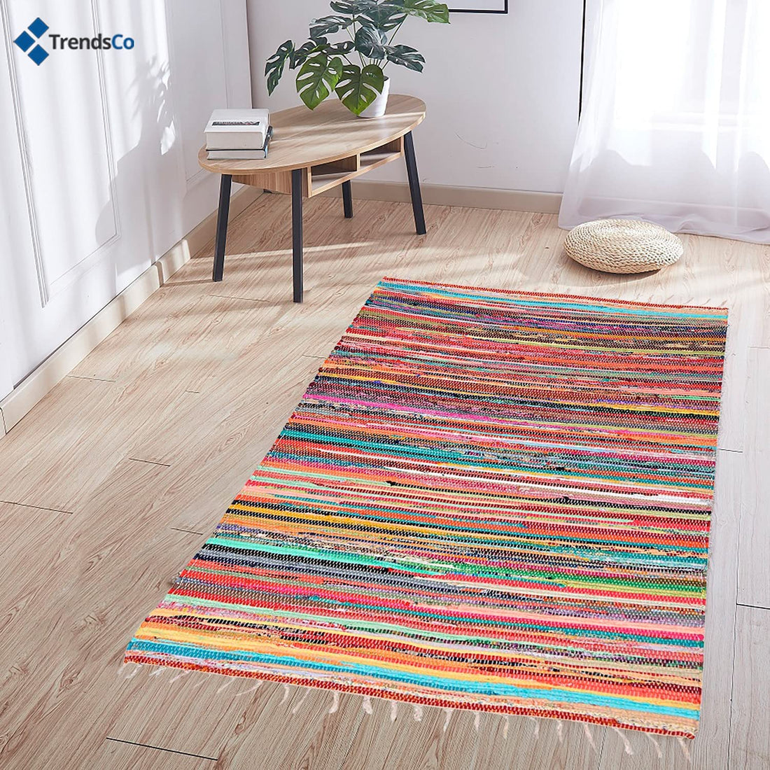 Egypt Antiques Intex Large Rug 100% Cotton Multi Color 2X3 Handmade