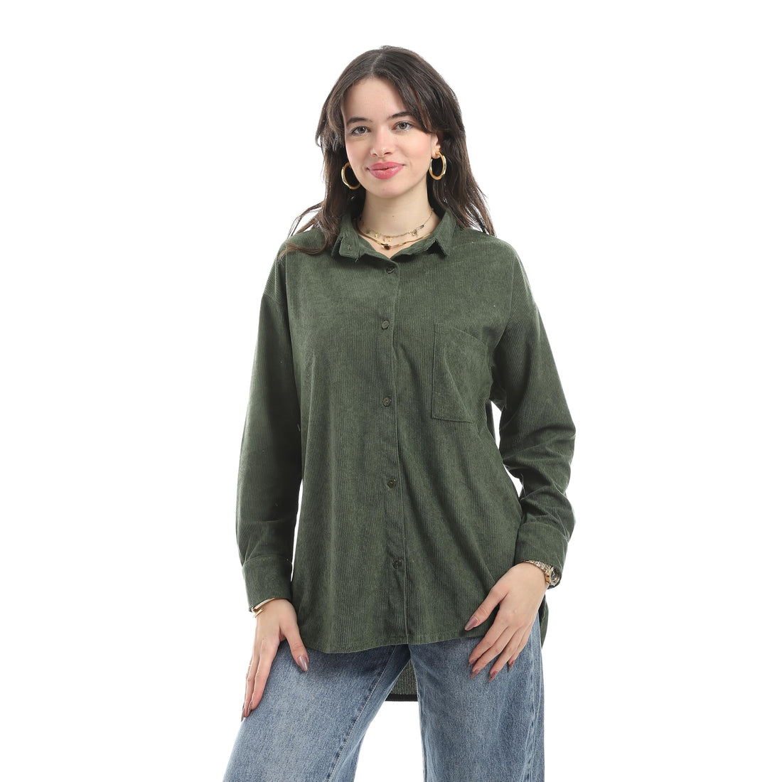 Classic Button-Down Shirt, Women's Long Sleeve, Relaxed Fit, VELVET