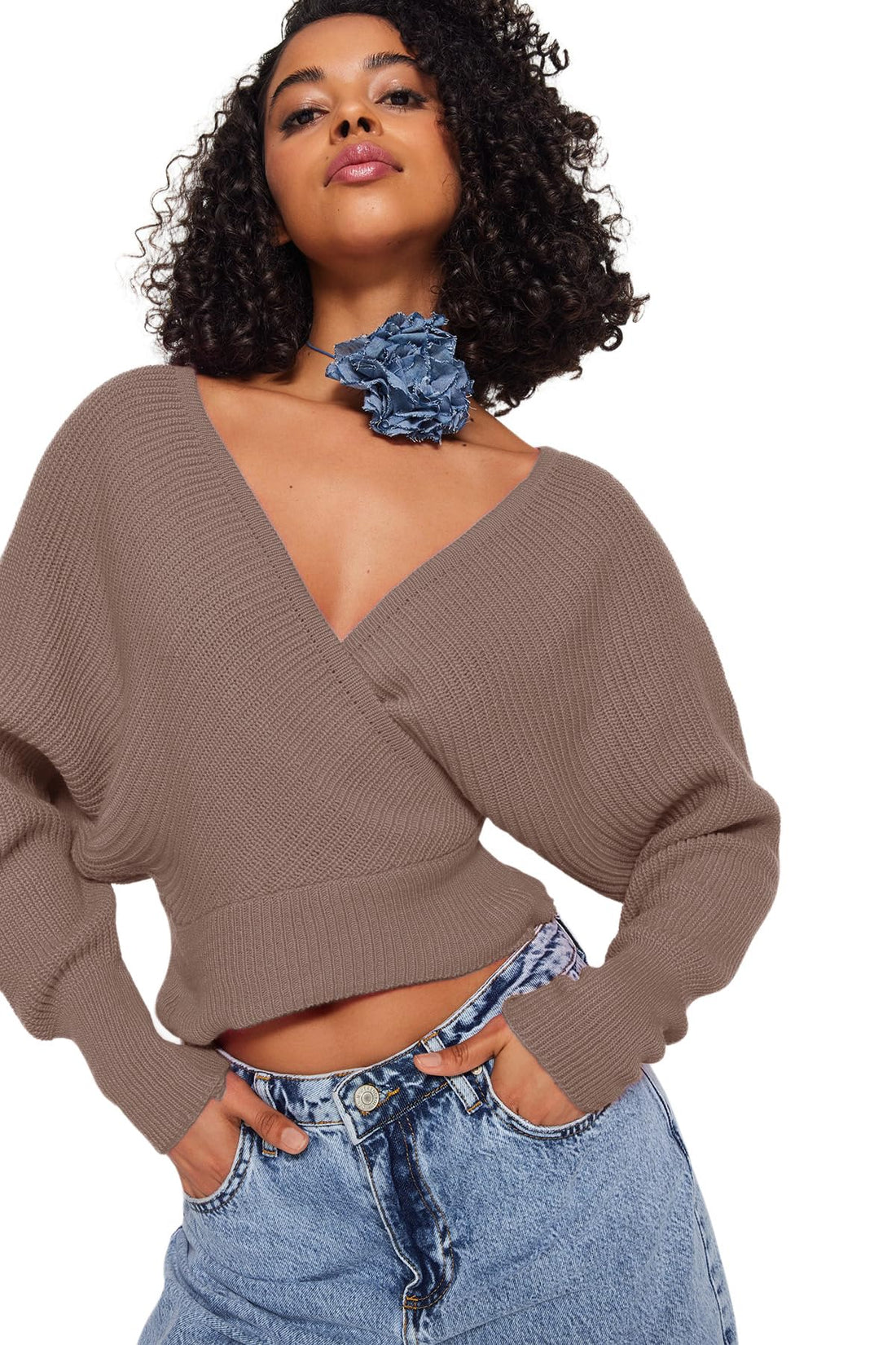 Trendyol Womens Mink Double Breasted Knitwear Sweater Twoaw21Kz1277 Sweater (pack of 1)