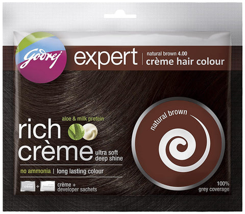 Godrej Expert Rich Cream Hair Color 20g & 20ml, Natural Brown)