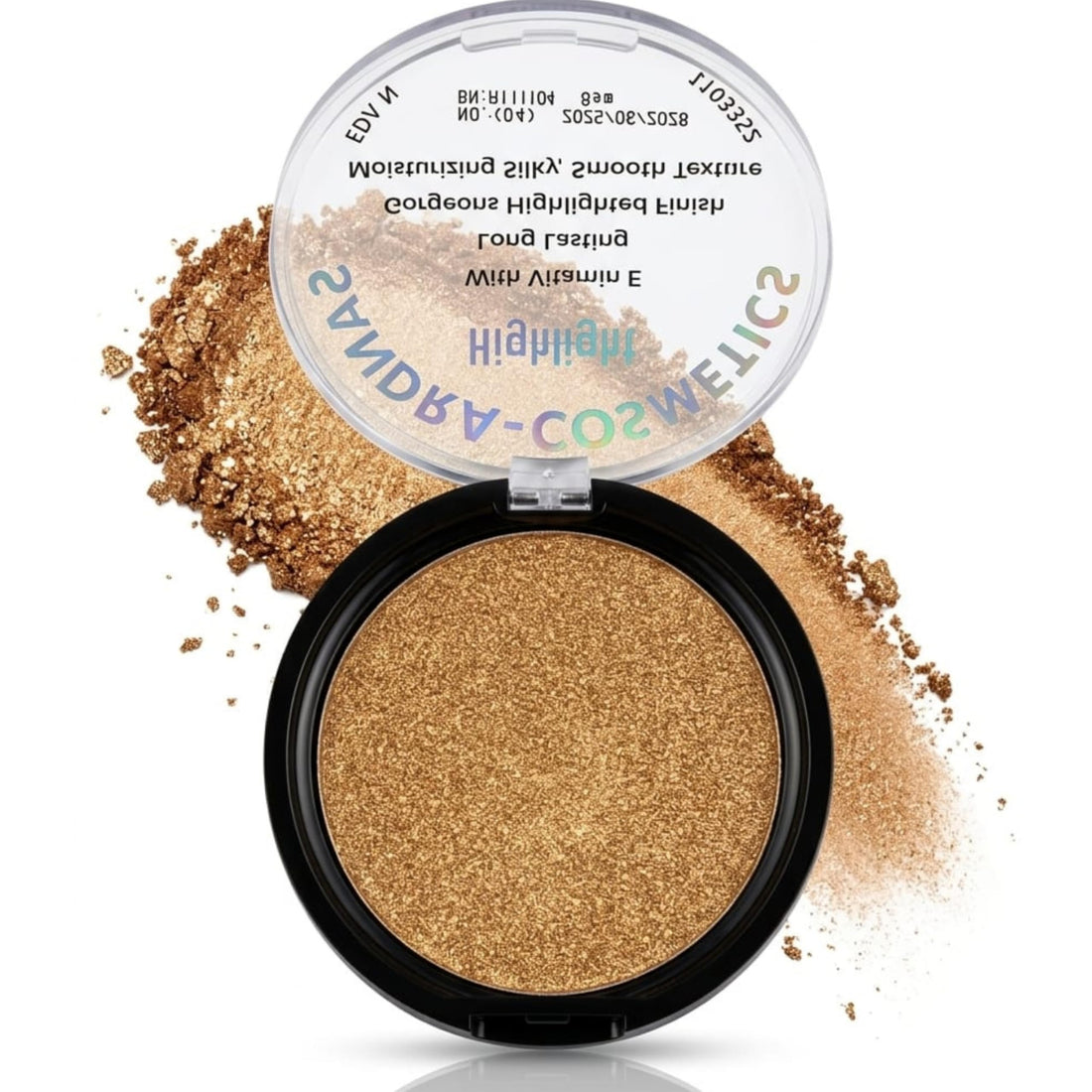 Powder Highlighter, Long-Lasting Luminous Face Finish, Cake-Resistant With Micro-Shimmer, Vegan & Cruelty-Free (04)