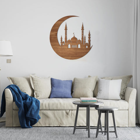 Home Gallery Indian mosque Wood Wall art 80x80 Brown