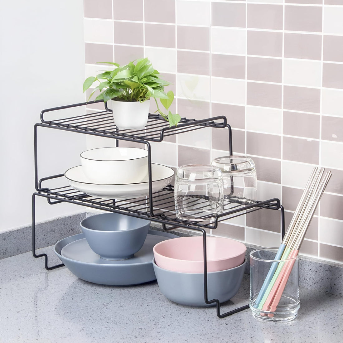 Efficient Shelving - Perfect for decluttering any room, these stainless steel storage racks help organize kitchens, bathrooms, and offices while keeping essentials easily accessible and stylish.