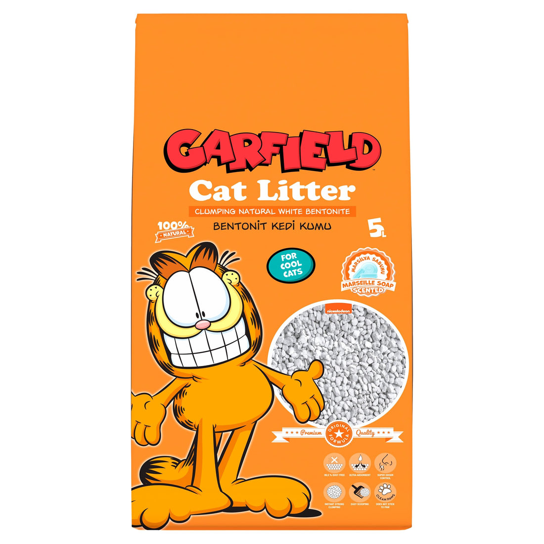 GARFIELD CAT LITTER BENTONITE MARSEILLE SOAP 5 LT