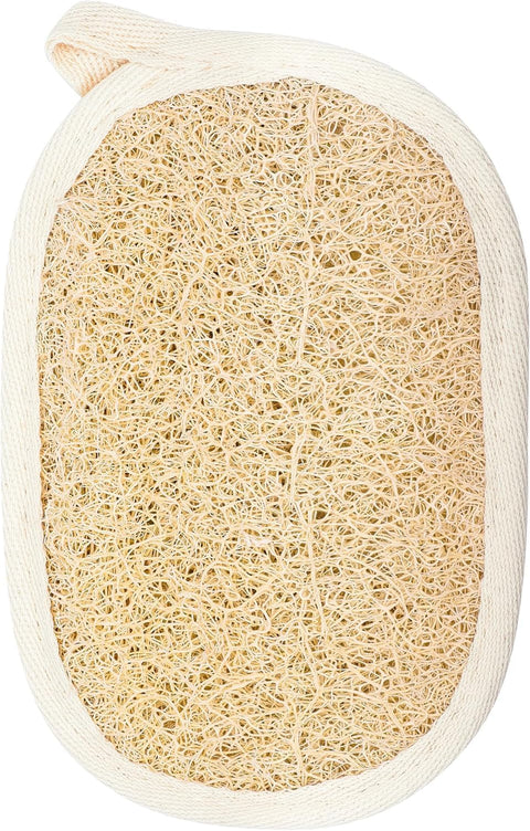 Natural Loofah Body Scrubber Round Exfoliating Sponge for Bath & Shower – Eco-Friendly Organic Body Exfoliator for Smooth, Healthy Skin – Gentle Dead Skin Remover, Deep Cleansing (White)