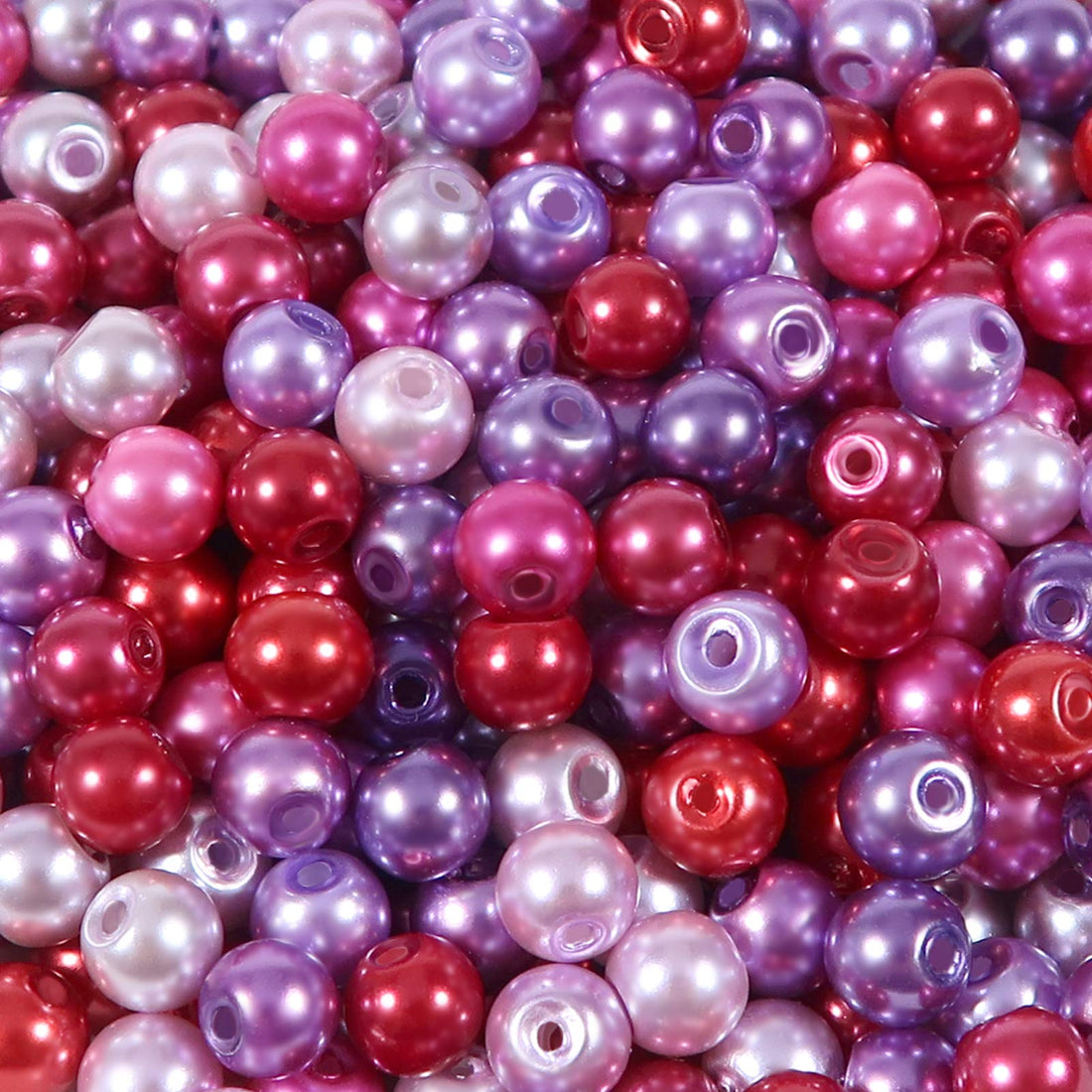 TOAOB THE ONE AND ONLY BABY 500pcs 6mm Round Multi Colors Glass Pearl Beads Loose Spacer Beads Findings for DIY Crafts Necklaces Bracelets Jewelry Making