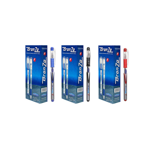 Prima Bronzo Set of 3 Packs 0.7mm,Blue, Black, Red 30 Pens Assorted Color For Student,School,office - Black,Red,Blue