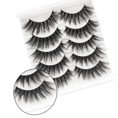 False Eyelashes Natural 3D Look Mink Lashes Fluffy Strip Wispy Volume Fake Cat Eye Lashes Pack(CAT EYE)