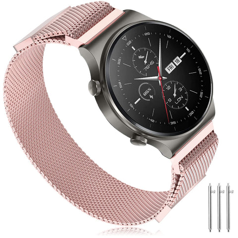 Huawei Watch GT2 46mm/Huawei Watch GT2e Band, 22mm Mesh Stainless Steel Double Magnetic Bracelet for Huawei Watch GT2 Pro/Huawei Watch GT Active/Huawei Watch 3/3 Pro/Amazfit GTR 3/2