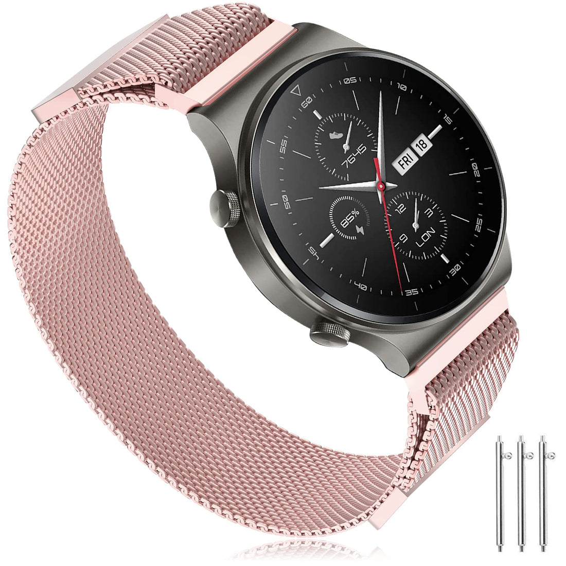 Huawei Watch GT2 46mm/Huawei Watch GT2e Band, 22mm Mesh Stainless Steel Double Magnetic Bracelet for Huawei Watch GT2 Pro/Huawei Watch GT Active/Huawei Watch 3/3 Pro/Amazfit GTR 3/2
