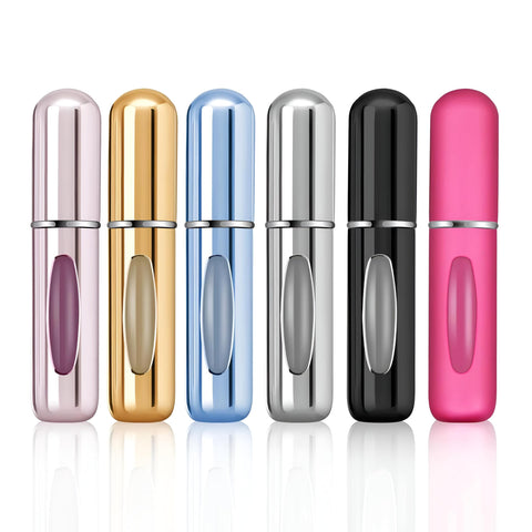 Refillable Spray Container - Compact 5ml Travel Perfume Atomizer with Leak-Proof Pump for Convenient On-the-Go Fragrance Reapplication, Set of Four Bottles