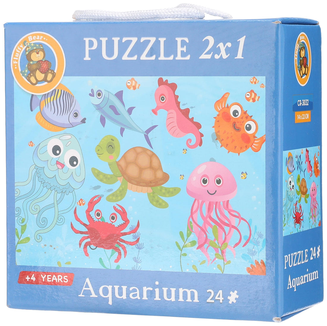 Fluffy Bear 2-In-1 Aquarium Puzzle 44-Piece Set boy toys, girl toys, birthday gift, Christmas gift, growth, fun, for kids.