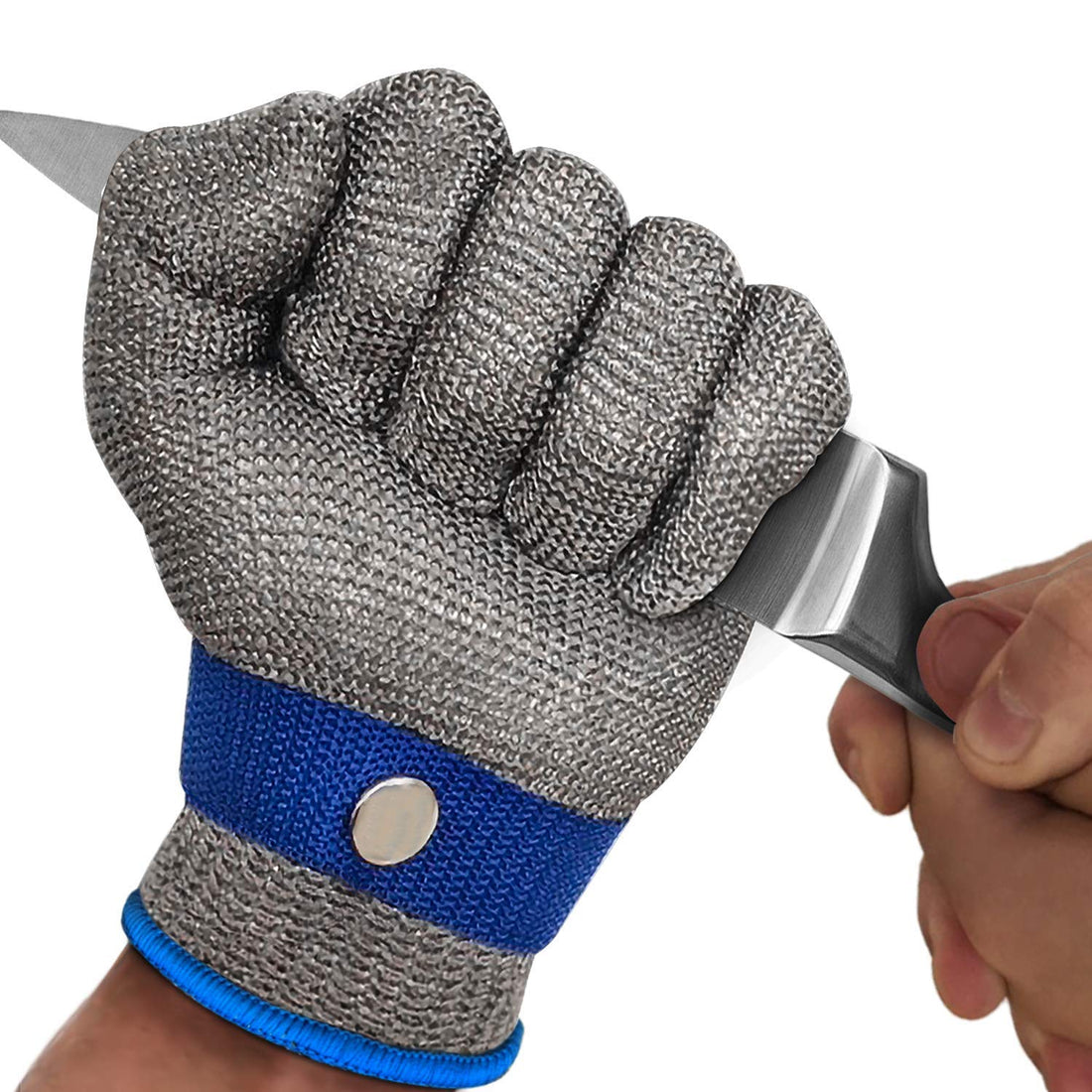 Cut Resistant Glove Level 9 Cutting Glove Stainless Steel Wire Mesh Metal Glove for Kitchen, Garden, Fishing, Durable Cut Glove for Men or Women (Large)