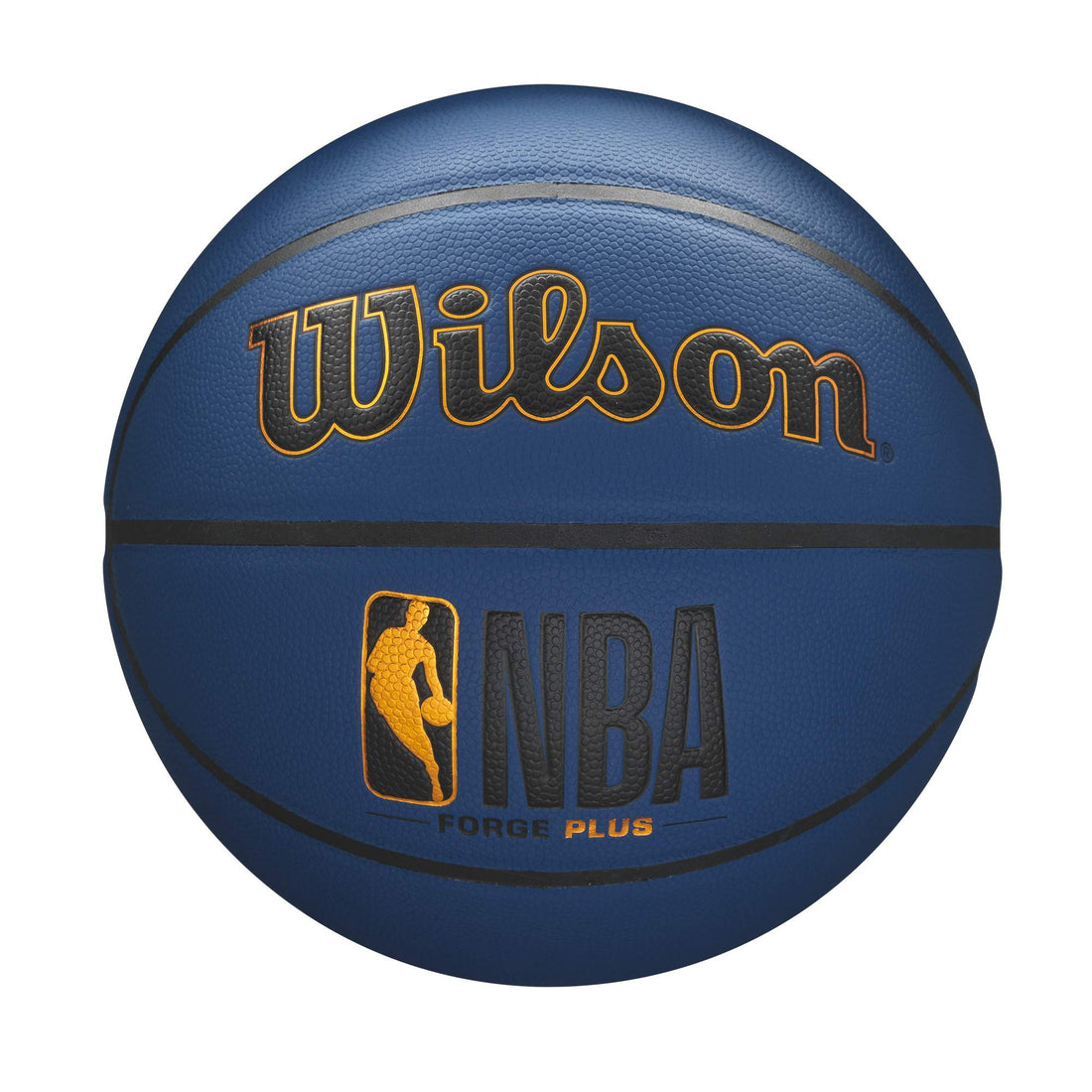 Wilson NBA Forge Plus Ball WTB8102XB, Unisex, Basketball, Deep Navy/Black/Yellow, 7, darkblue, 7