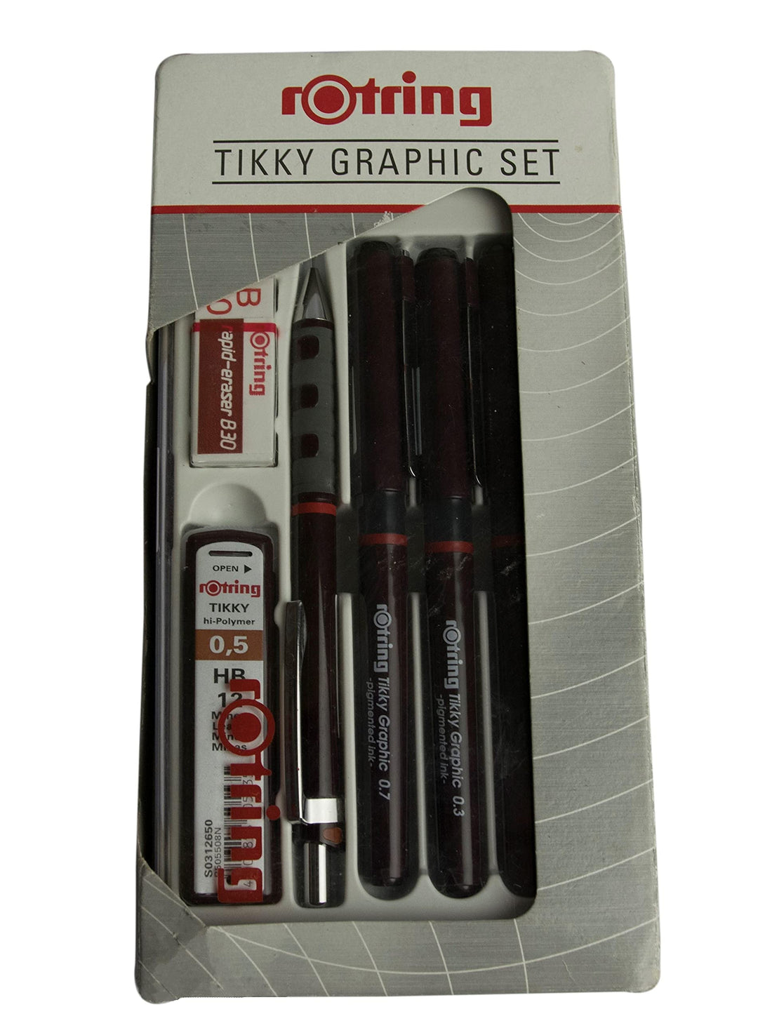 Rotring - 3 Fine-liner ( 0.3 , 0.5 , 0.7 ) mm Pens With 0.5 Mechanical Pencil - German