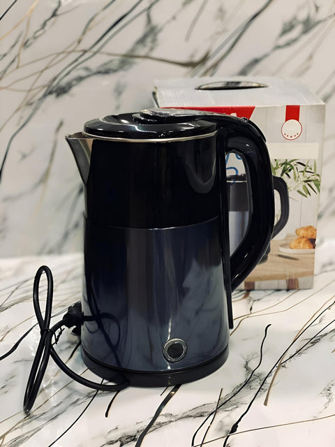 Electric Kettle - Stainless steel thermal kettle, 2.3L capacity, 1500W power, hidden heating element, automatic shut-off, durable and safe for daily household use with convenient cord storage.