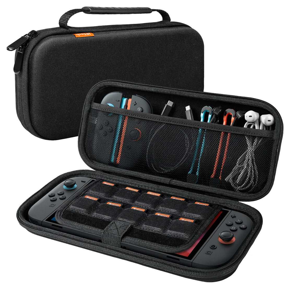 JETech Carrying Case for Nintendo Switch 2 (2025) 7.9 Inches, Hard Shell Portable Travel Bag with 10 Card Slots Game and Pocket Accessories, Anti-scratch (Black)