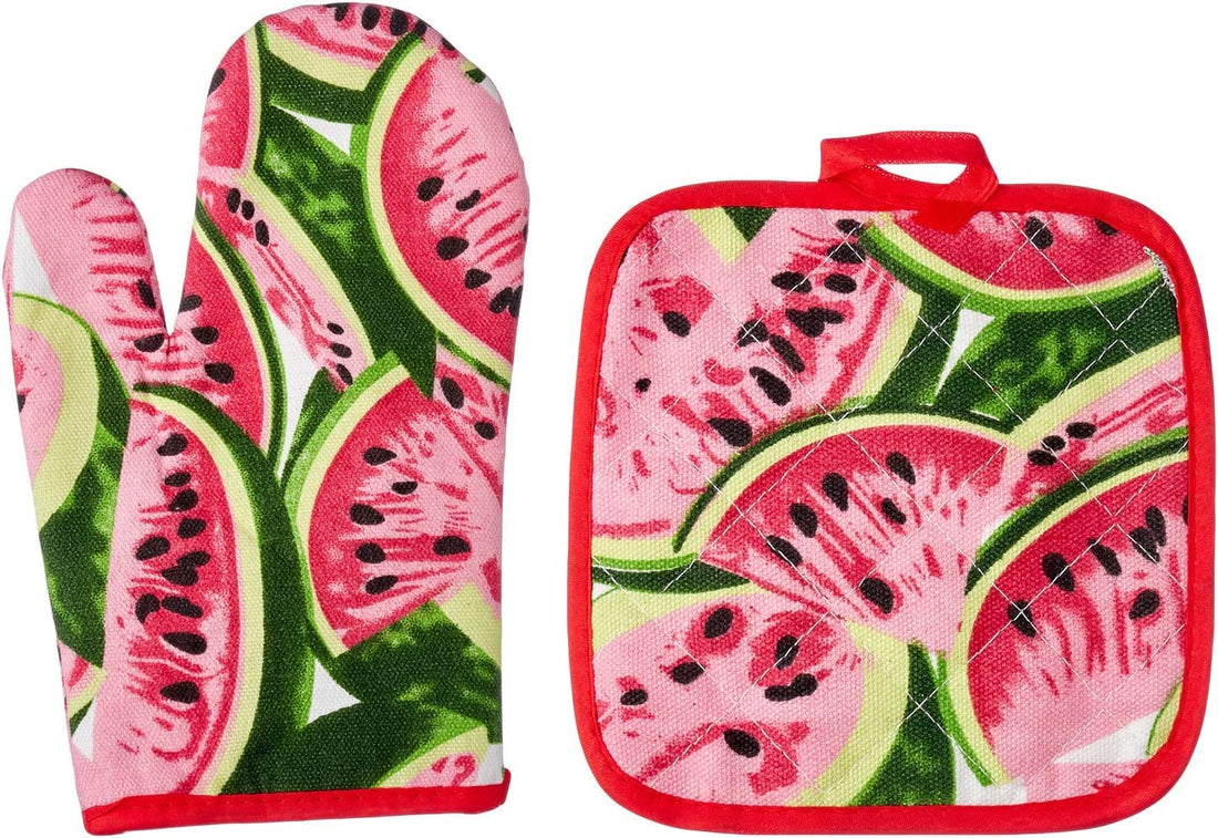 elyassin Fabric Oven Mitt and Knitting Set, 2 Pieces - Multi