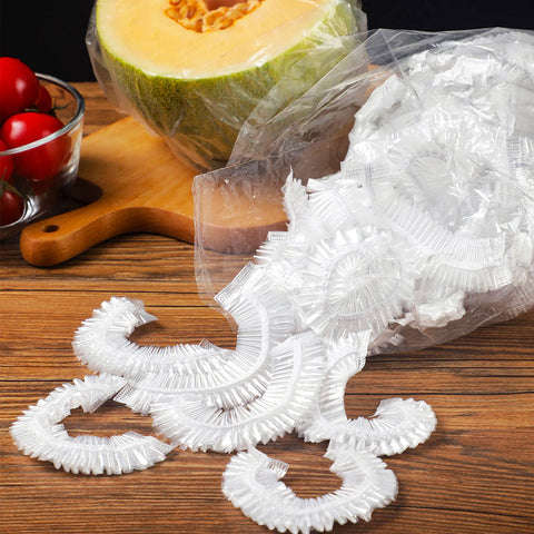Jc.upin XULIN Shrinkable Fresh Keeping Bags, 100 Pack Cling Film Bag - Elastic Food Storage Lids, Universal Elastic Stretch Bowl Lids Kitchen Supplies for Fruit/Vegetable/Meat/Food Preservation