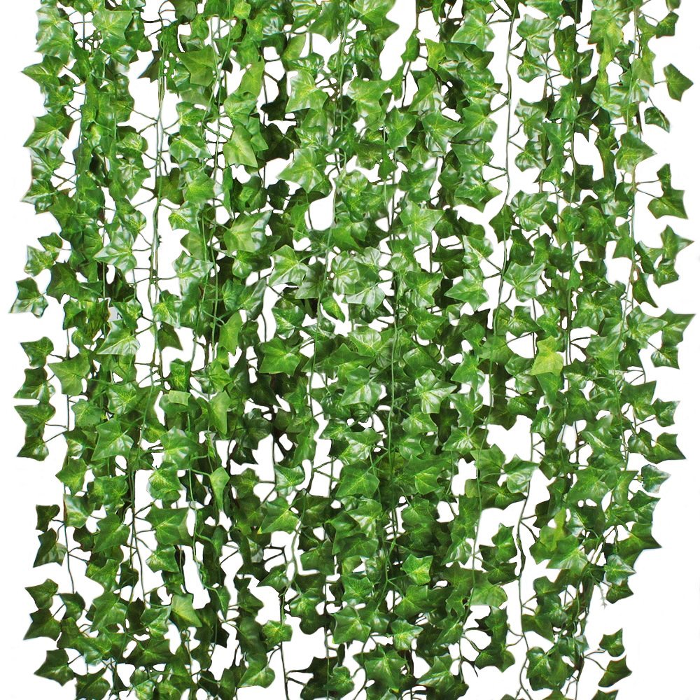 84Feet 12 Strands Artificial Flowers Greenery Fake Hanging Vine Plants Leaf Garland Hanging for Wedding Party Garden Outdoor Office Wall Decoration