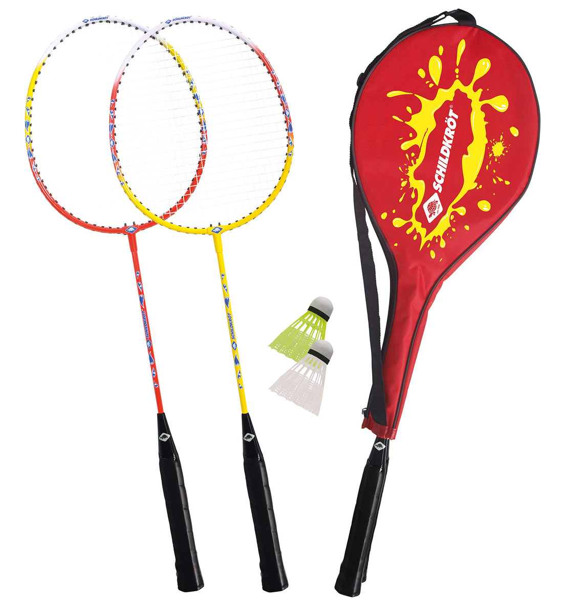 Schildköt 970908 Shuttlecock Set 2 Players 2 Bats 2 Balls in 3/4 Case Multi-Coloured