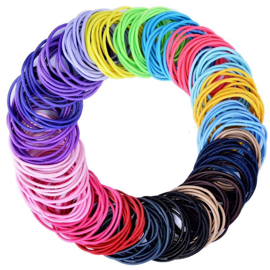 Hair Bobbles, Elastic Hair Ties for Thin Hair, Ties Elastic Hair Bands Ponytail Holders Value Pack for Newborn Girls, 50pcs/pack Multicolor Mixed