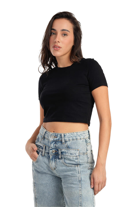 CARINA Womens Everyday Cotton Cropped T-Shirt Modern