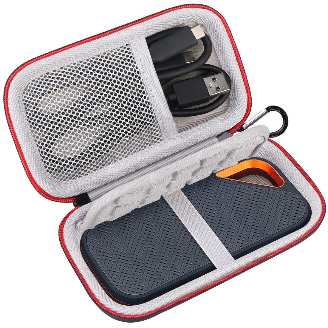 Lacdo Hard Carrying Case for SanDisk Extreme Pro/SanDisk Extreme Portable External SSD 500GB 1TB 2TB 4TB 8TB USB-C Solid State Drive EVA Shockproof Water Repellent Protective Storage Travel Bag, Black