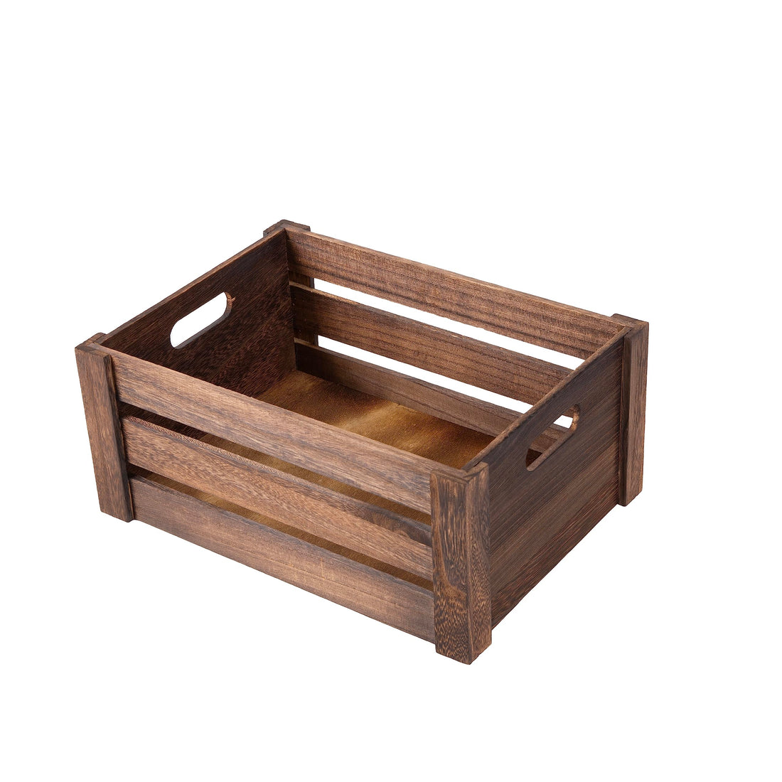 Wooden Crate with handles Shelve Basket Racking Crates Gift Hampers Wedding Decoration Retail Display Rack (Small)
