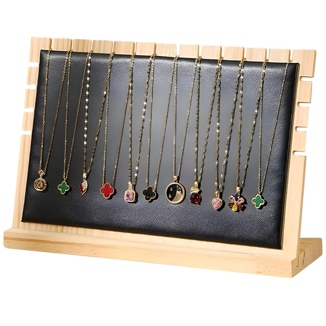 Necklace Hanging Stand - Large wooden display for jewelry, ideal for vendors, photoshoots, and retail displays with durable construction and natural wood texture. (Option 4)