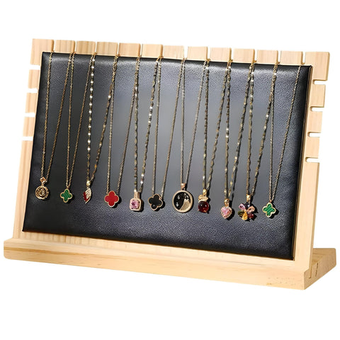 Jewelry Pendant Rack - Creative wooden display stand for necklaces, ideal for retail displays, photography props, and organizing multiple pendants with rustic charm. (Option 4)