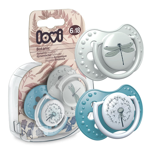 LOVI Silicone Dynamic Soother 6-18m 2 pcs Botanic BOY - 2 Pieces