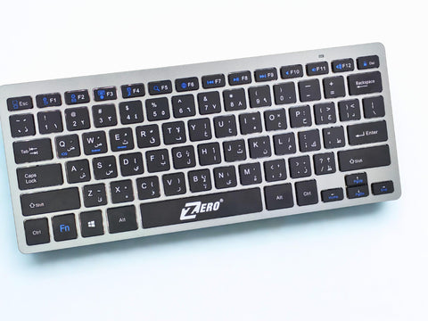 ZR-3060 Wireless Membrane Keyboard, Slim Frame Ergonomic Design, Arabic & English Keys, Bluetooth Keyboard for Laptop & PC – Black