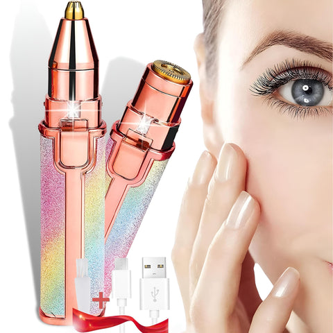 Facial Hair Removal Machine - Portable Rechargeable Dual-Function Facial Hair Remover for Women with LED Light for Precise Shaping of Lips and Chin Perfect Flawless Results and Ultimate Pain