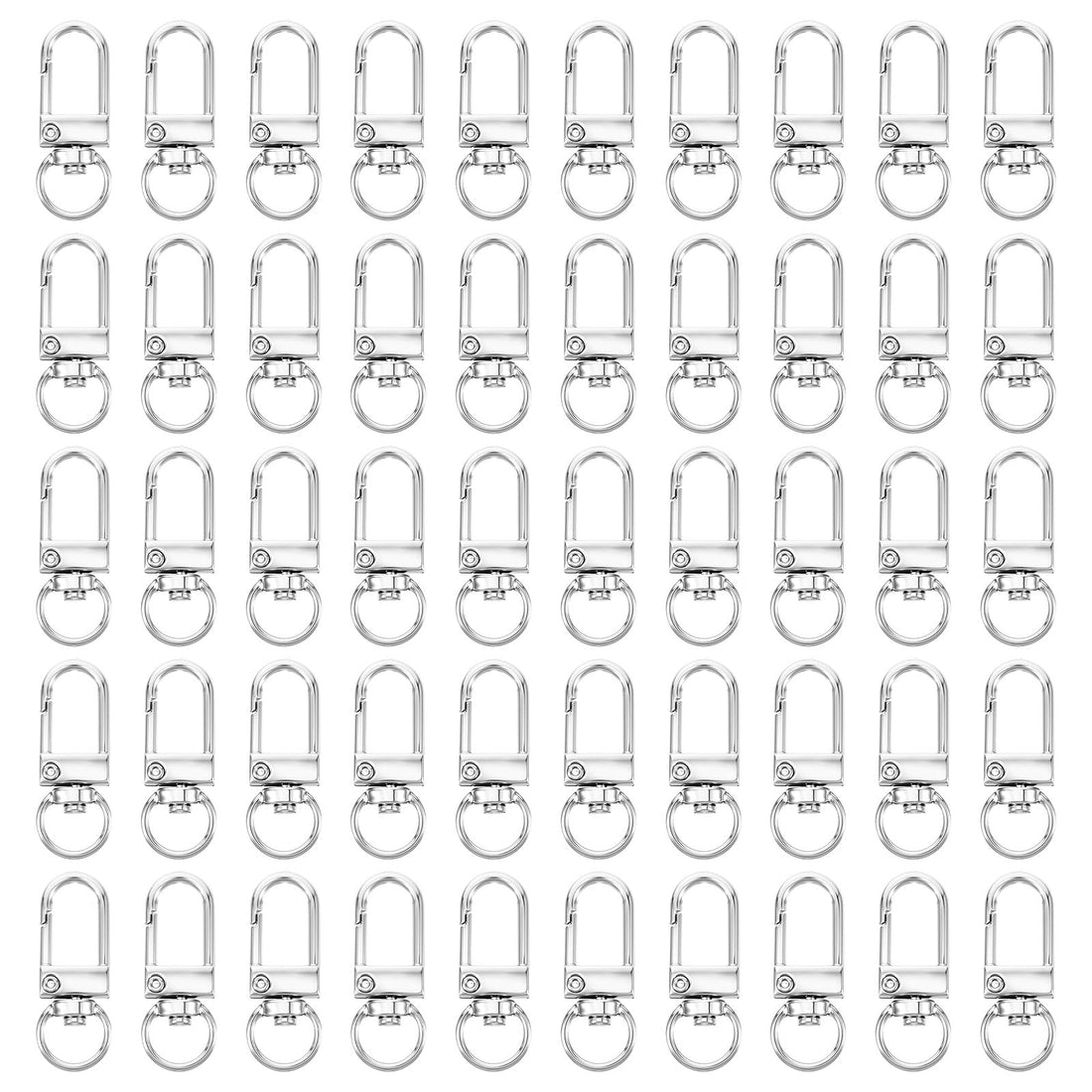 50 Pcs Swivel Lobster Claw Clasp Swivel Lanyards Trigger Snap Hooks Strap Keychain Hook for Jewelry Purse Making DIY Bags Key Rings Art Crafts Pet Collar Silver 1.38 × 0.39 × 0.16 Inches Zinc Alloy