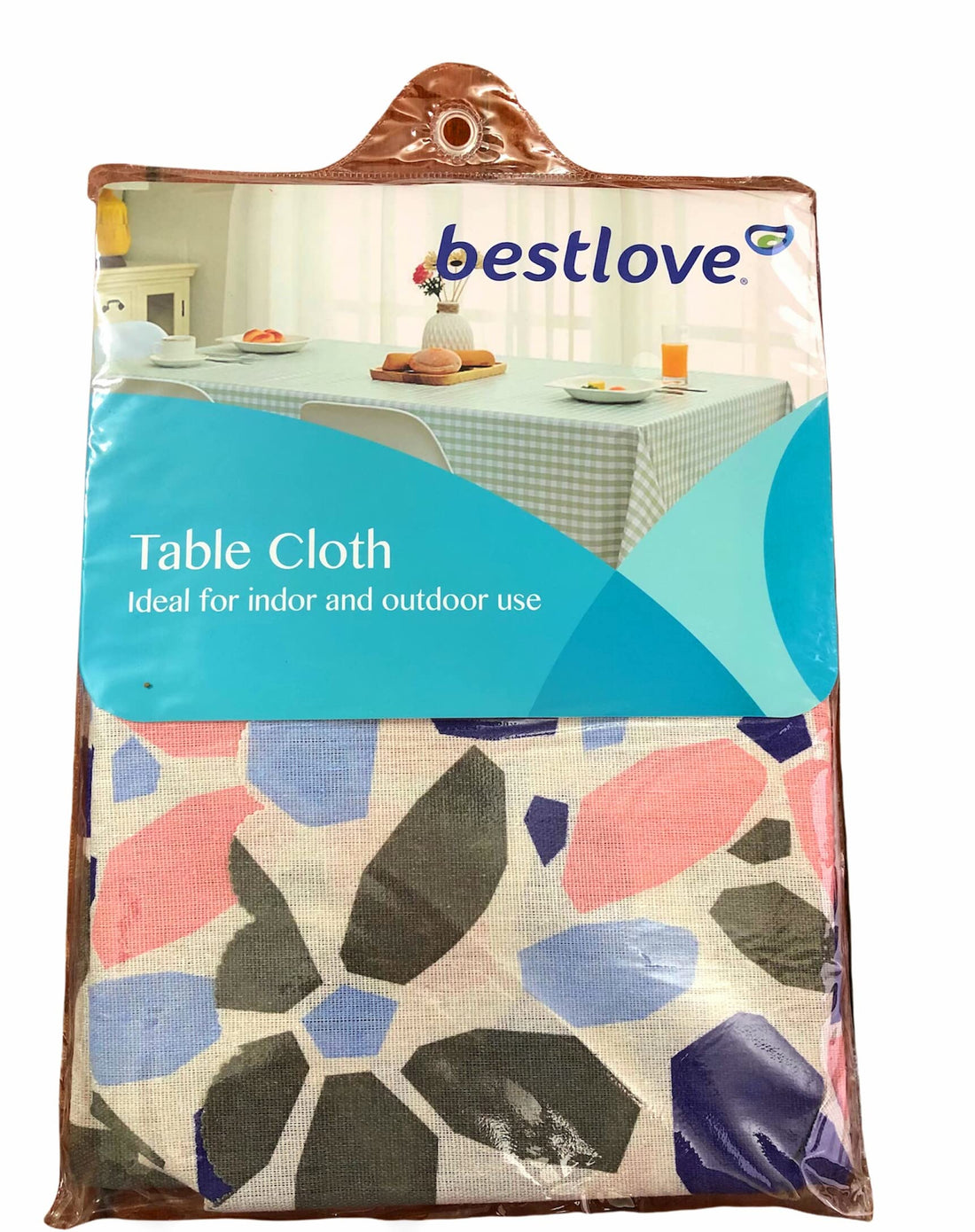 Linen Linen Tablecloth - Various sizes & graphics - Excellent material and unique design (140 x 140 cm, geometric petals)