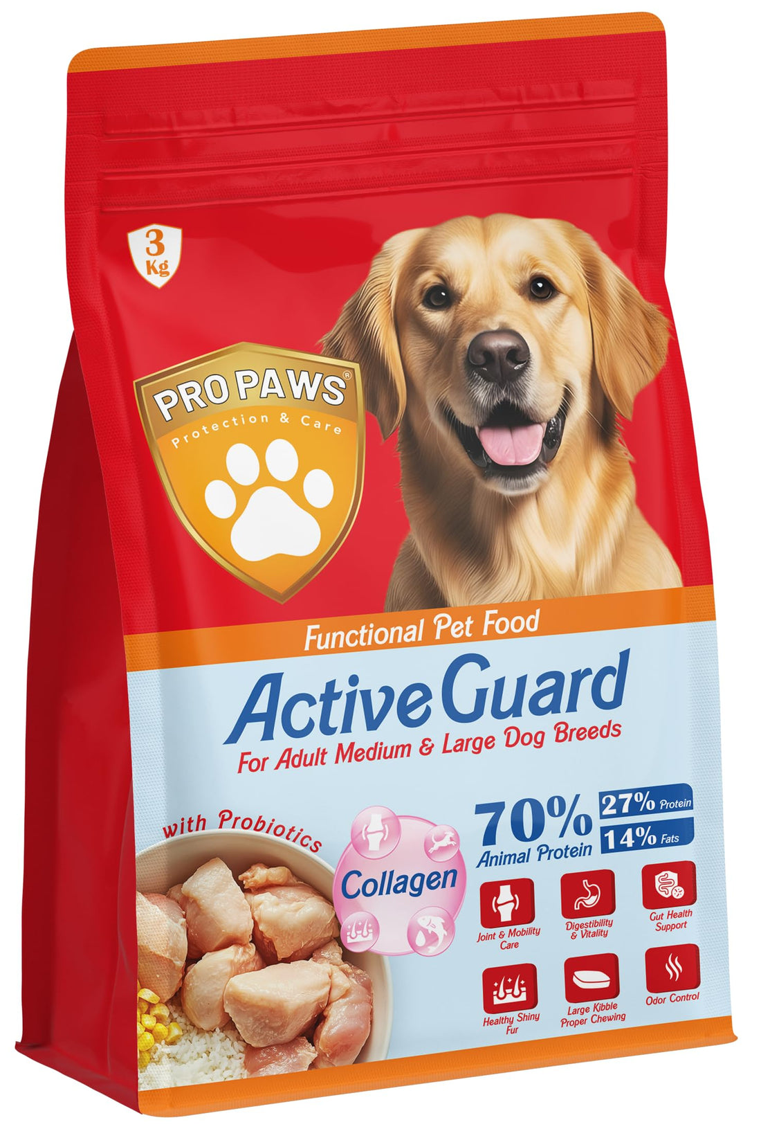 Active Guard Dry Food For Adult Medium & Large Dogs Breeds 3 Kilogram (3k)