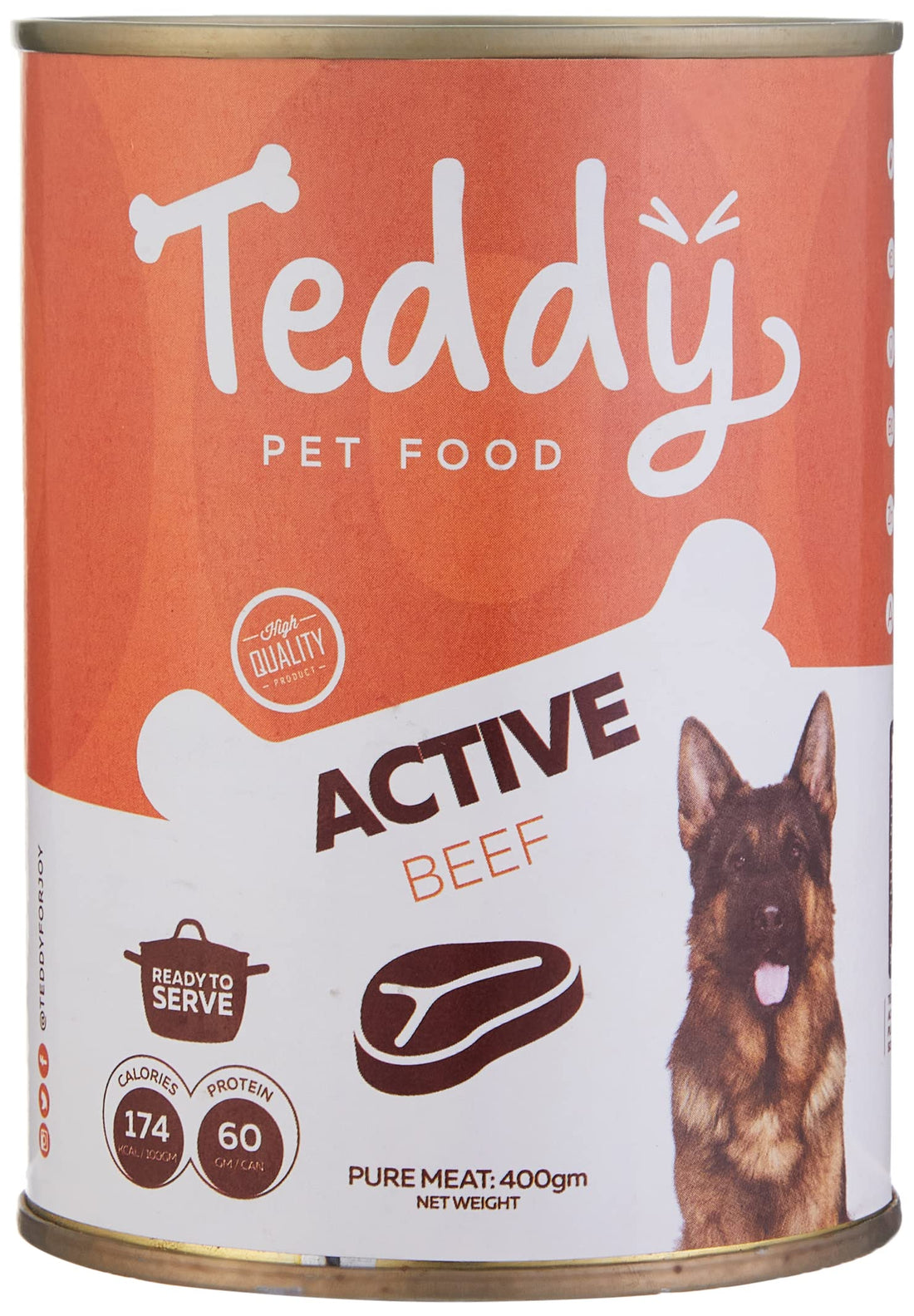 Teddy active beef dog food, 400 gm