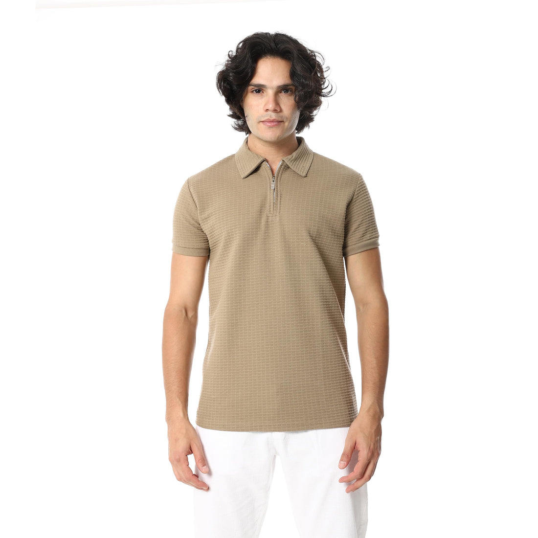 Andora Mens Self Pattern Turned Down Collar Western